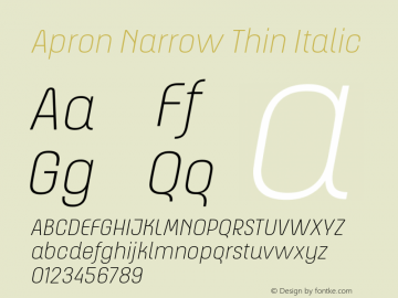 Apron Narrow Thin Italic 1.000图片样张