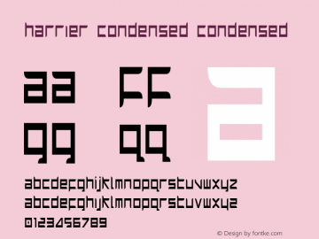 Harrier Condensed Condensed 1 Font Sample