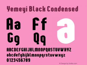 YemeyiBlackCondensed Version 1.0; Jan 2021 by Audry Kitoko Makelele Font Sample