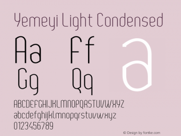 YemeyiLightCondensed Version 1.0; Jan 2021 by Audry Kitoko Makelele图片样张