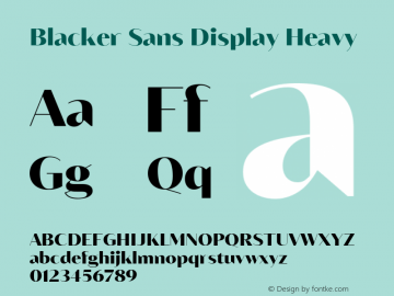 Blacker Sans Display Heavy Version 1.000;hotconv 1.0.109;makeotfexe 2.5.65596图片样张