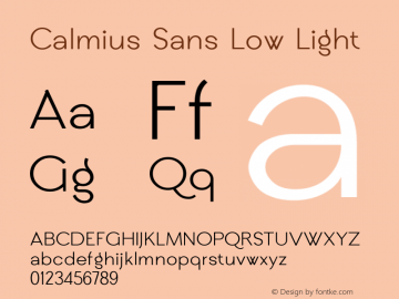 Calmius Sans Low Light 1.000 Font Sample