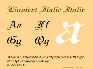 Linotext Italic Italic Unknown图片样张