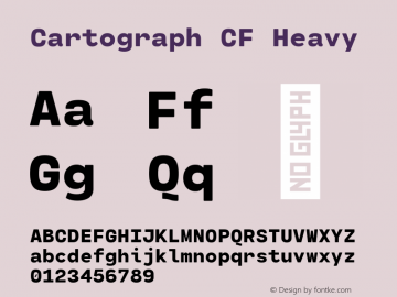 Cartograph CF Heavy 2.200 Font Sample