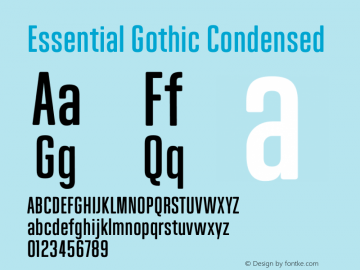 Essential Gothic Condensed Version 1.600;hotconv 1.0.109;makeotfexe 2.5.65596图片样张