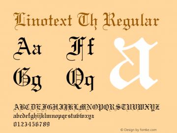 Linotext Th Regular Unknown Font Sample