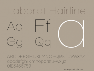 Laborat Hairline Version 1.00 Font Sample