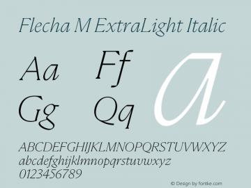 Flecha M ExtraLight Italic Version 2.001 | w-rip DC20200410 Font Sample