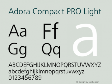 AdoraPROCt-45 Version 2.015 | web-TT Font Sample