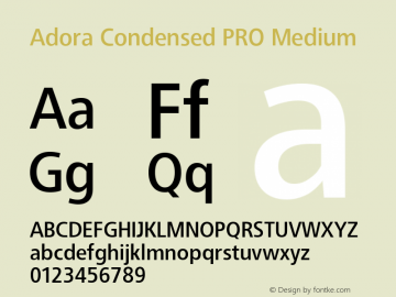 Adora Condensed PRO Light Bold Version 2.015 | web-TT Font Sample