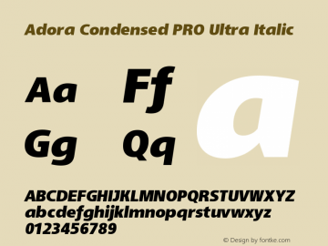 Adora Condensed PRO Black Bold Italic Version 2.015 | web-TT图片样张