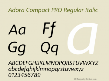 Adora Compact PRO Regular Italic Version 2.015 | web-TT图片样张