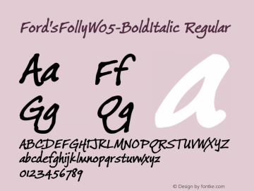 Ford's Folly W05 Bold Italic Version 1.00图片样张
