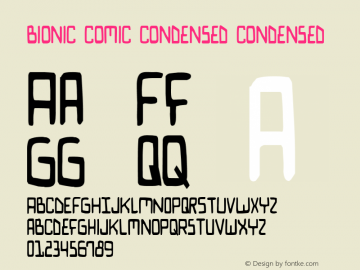 Bionic Comic Condensed Condensed 2 Font Sample