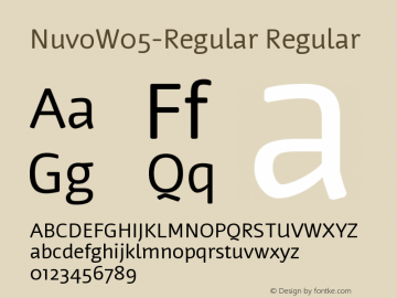 Nuvo W05 Regular Version 7.504 Font Sample