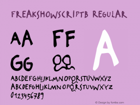 FreakshowScriptB W05 Regular Version 4.10 Font Sample