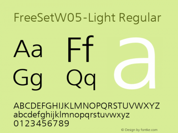 FreeSet W05 Light Version 2.001 Font Sample