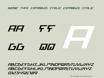 Bionic Type Expanded Italic Expanded Italic 1图片样张