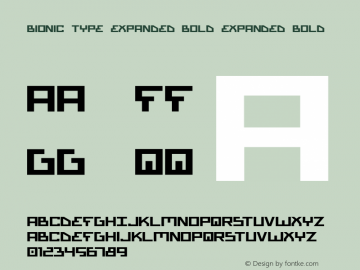 Bionic Type Expanded Bold Expanded Bold 1 Font Sample