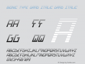 Bionic Type Grad Italic Grad Italic 1 Font Sample