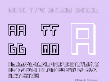 Bionic Type Shadow Shadow 1 Font Sample