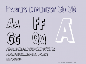 Earth's Mightiest 3D 3D 1 Font Sample