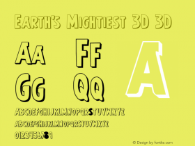 Earth's Mightiest 3D 3D 1 Font Sample