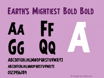 Earth's Mightiest Bold Bold 1 Font Sample