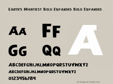 Earth's Mightiest Bold Expanded Bold Expanded 1 Font Sample