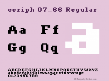 ceriph 07_66 Regular Macromedia Fontographer 4.1.4 12/31/01图片样张