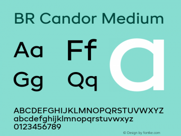 BR Candor Medium 1.000 Font Sample