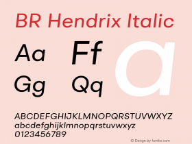 BR Hendrix Italic 1.000图片样张