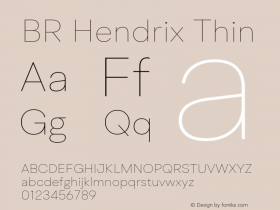 BR Hendrix Thin 1.000 Font Sample