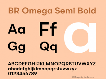 BR Omega Semi Bold 1.001 Font Sample