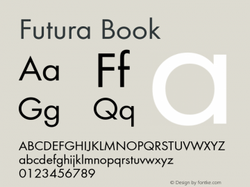 Futura Book 1.10 Font Sample