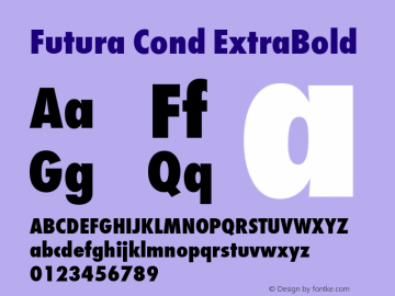 Futura Cond ExtraBold 1.00 Font Sample