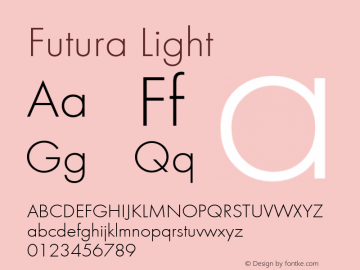Futura Light 1.10 Font Sample
