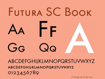 Futura SC Book 1.00 Font Sample