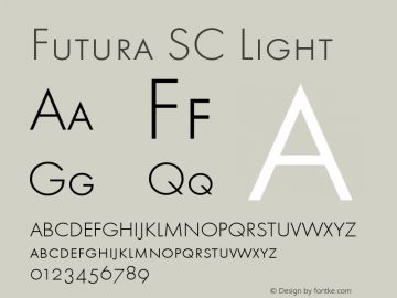 Futura SC Light 1.00 Font Sample