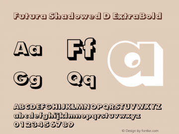 Futura Shadowed D ExtraBold 1.00 Font Sample