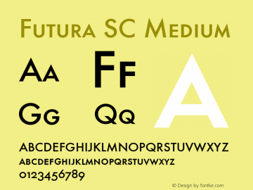 Futura SC Medium 1.00 Font Sample