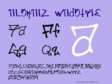 ill.skillz wildstyle (c) xero harrison 2003 / type|size = xero Font Sample