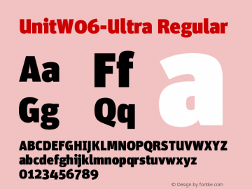 Unit W06 Ultra Version 7.60 Font Sample