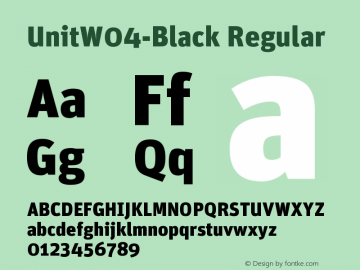 Unit W04 Black Version 7.60 Font Sample