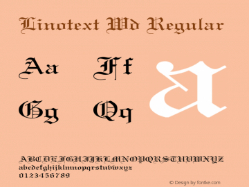 Linotext Wd Regular Unknown图片样张