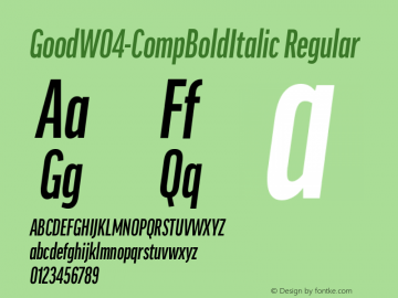 Good W04 Comp Bold Italic Version 7.504图片样张