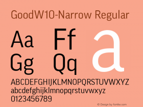 Good W10 Narrow Version 7.504 Font Sample