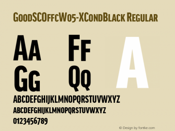 Good SC Offc W05 XCond Black Version 7.504 Font Sample