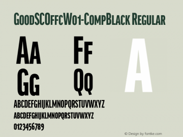 Good SC Offc W01 Comp Black Version 7.504 Font Sample