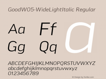 Good W05 Wide Light Italic Version 7.504图片样张
